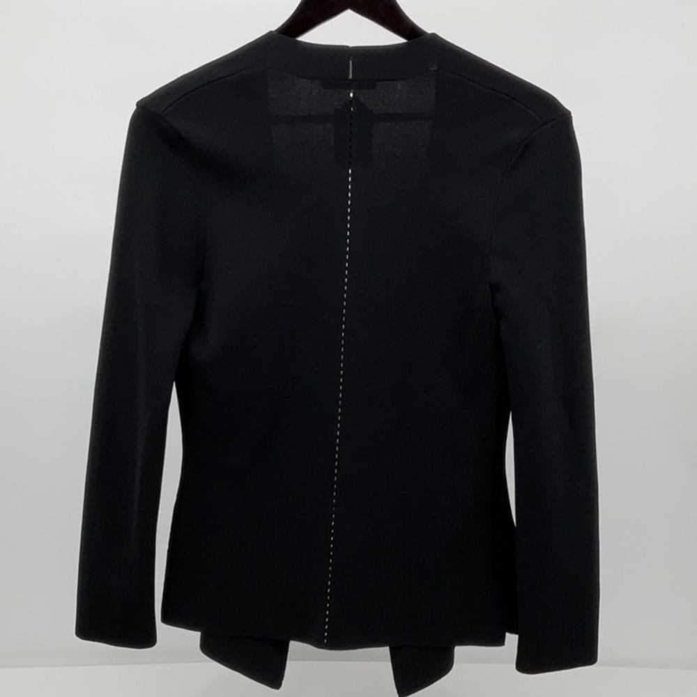M.MLaFleur Black Knit Sweater Jacket S Perforated Back - Picture 2 of 8